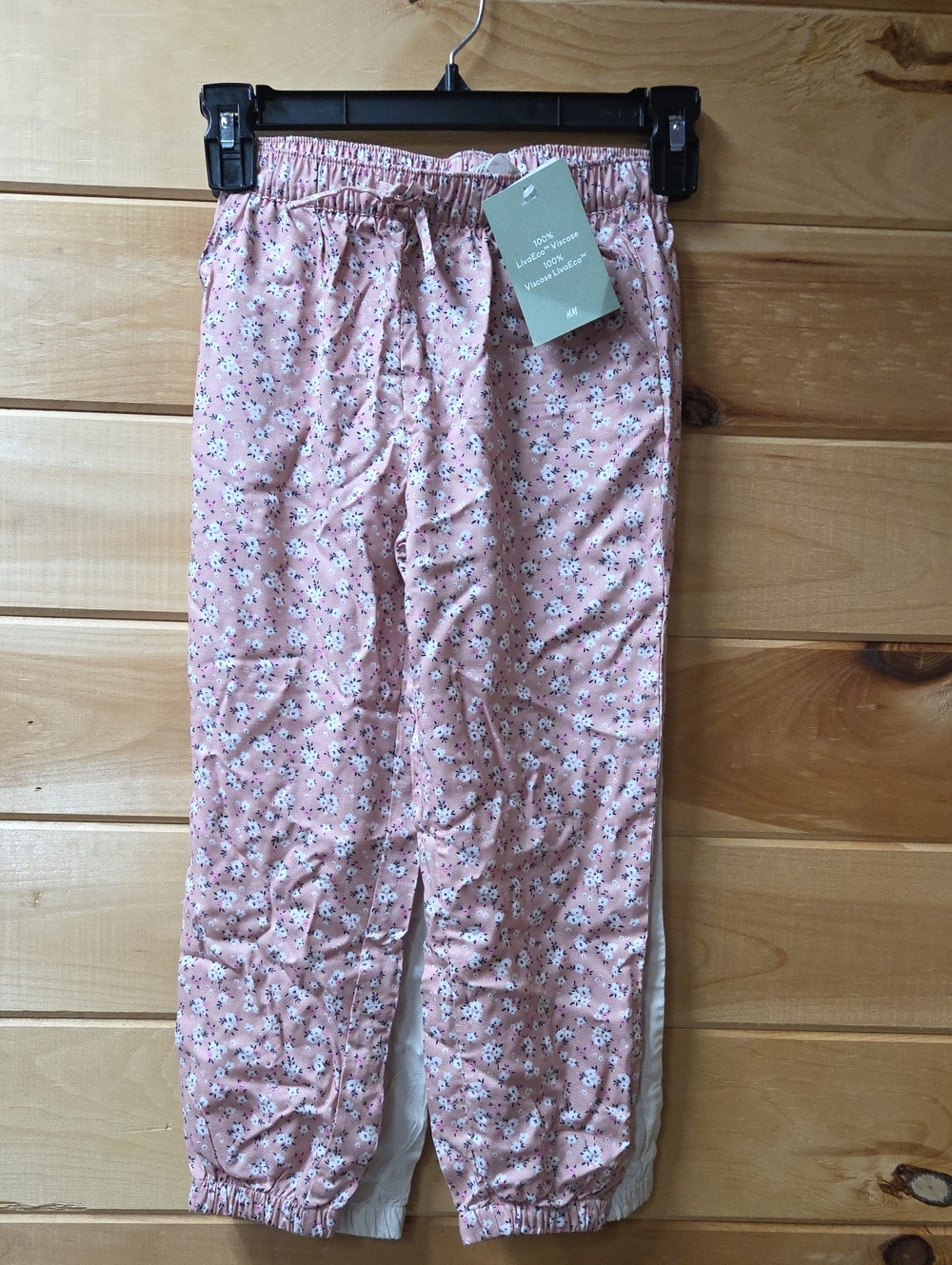 H&M Pink Floral And Cream Elastic-Waist Joggers 2 Pairs For Price Of 1 Pair